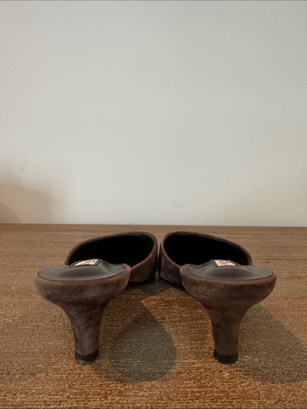 Tony Bianco Dark Brown Suede Pointed Kitten Heel Mules - Picture 4 of 5